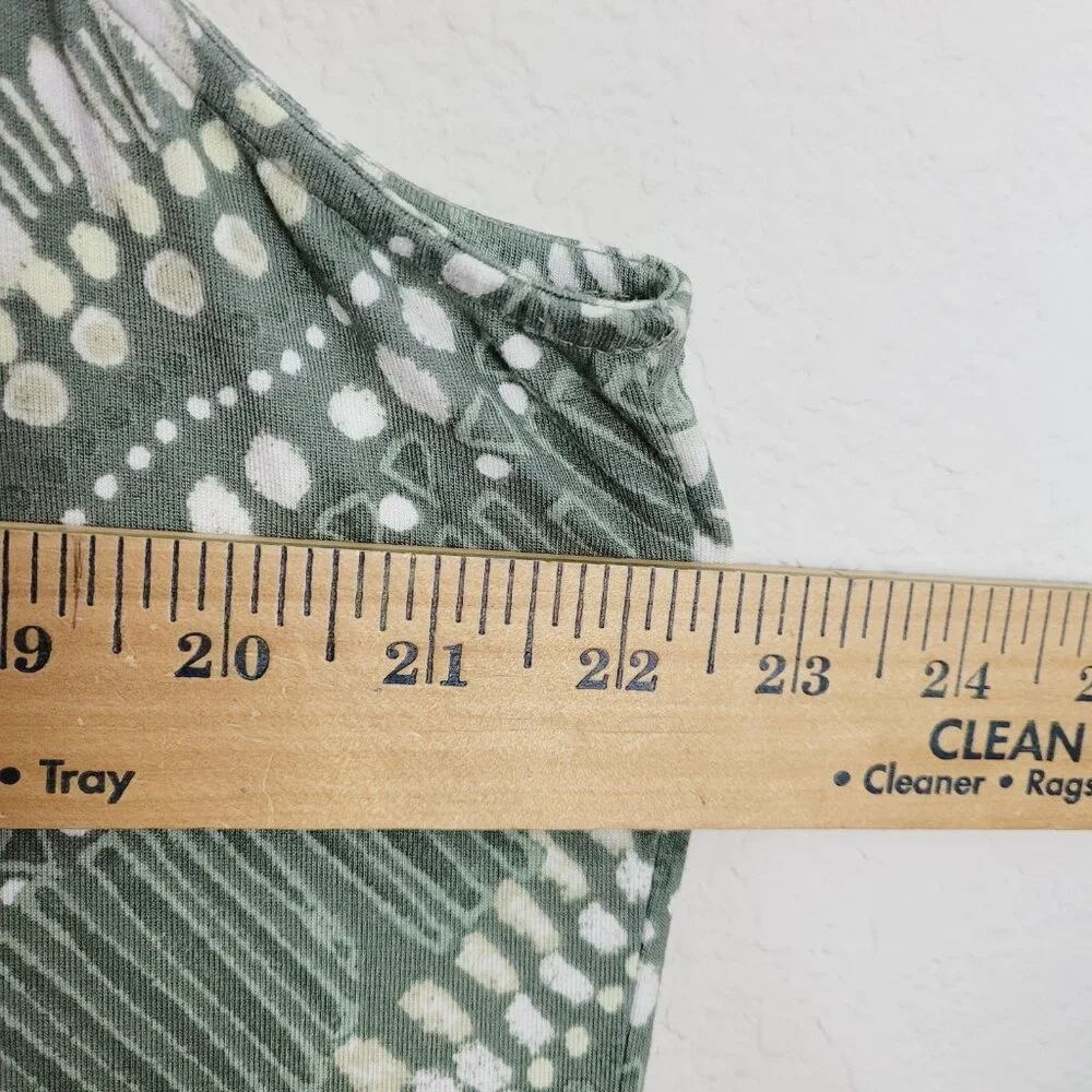 Chico's Assymetrical Midi Dress Size 3 Women's XL Green Lounge Wear Comfort